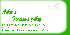 akos ivanszky business card